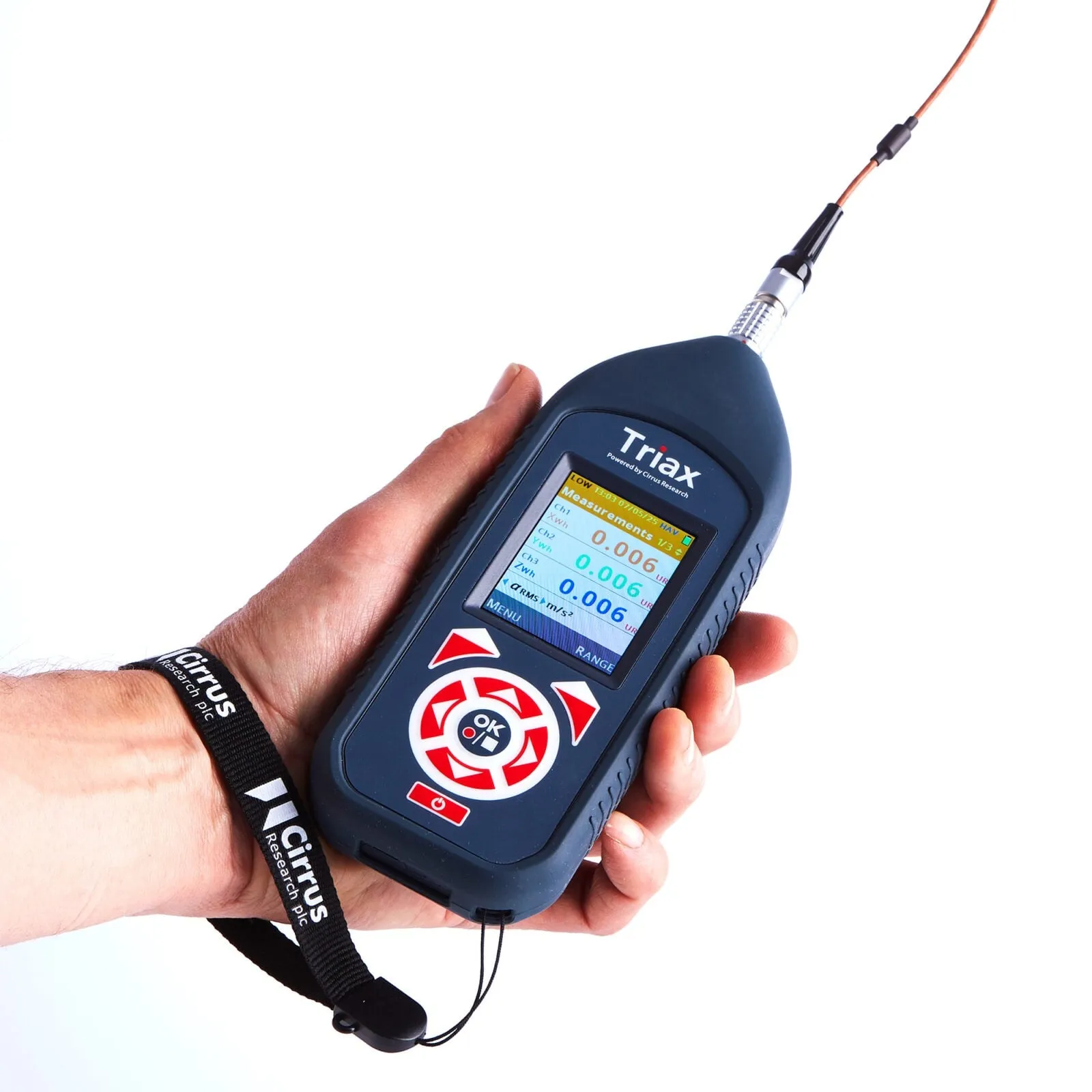 Triax human vibration measurement system